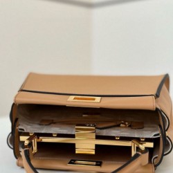 Replica Fendi Mini Iconic Peekaboo Bag Light Brown