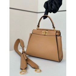 Replica Fendi Mini Iconic Peekaboo Bag Light Brown