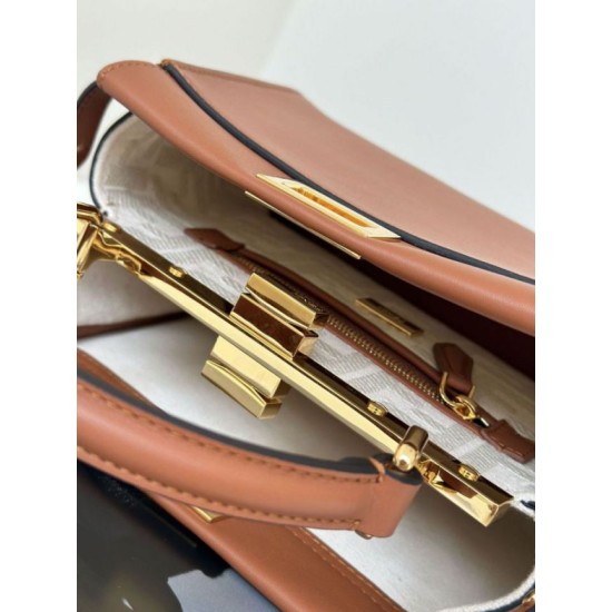Replica Fendi Mini Iconic Peekaboo Bag Brown