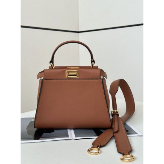 Replica Fendi Mini Iconic Peekaboo Bag Brown