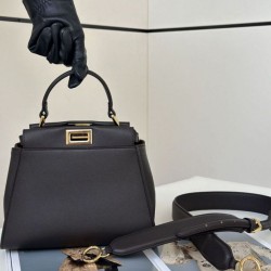 Replica Fendi Mini Iconic Peekaboo Bag Black