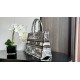 Replica Dior Medium Dior Book Tote Bag Embroidery Toile de Jouy Scotland Motif White/Black