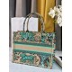 Replica Dior Medium Dioriviera Book Tote Raffia with Pink Toile de Jouy Sauvage Embroidery Fake Sale