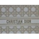 Replica Dior Medium/Large Book Tote Bag Oversized rattan embroidery White/Gold