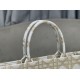 Replica Dior Medium/Large Book Tote Bag Oversized rattan embroidery White/Gold