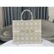 Replica Dior Medium/Large Book Tote Bag Oversized rattan embroidery White/Gold