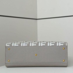 Replica Fendi Peekaboo-Tote Bag FF Gray