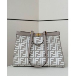 Replica Fendi Peekaboo-Tote Bag FF Gray