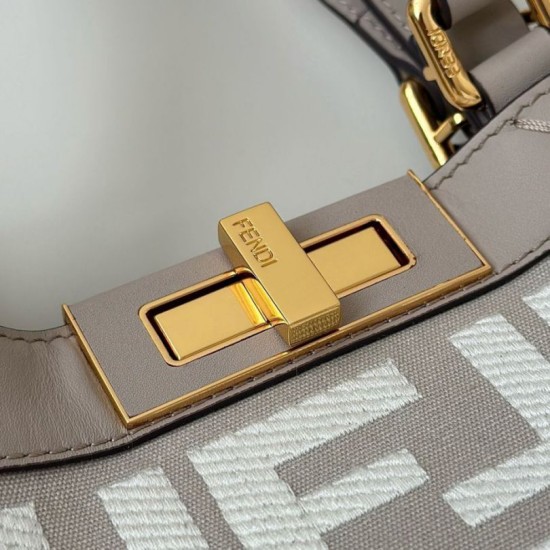 Replica Fendi Peekaboo-Tote Bag FF Gray