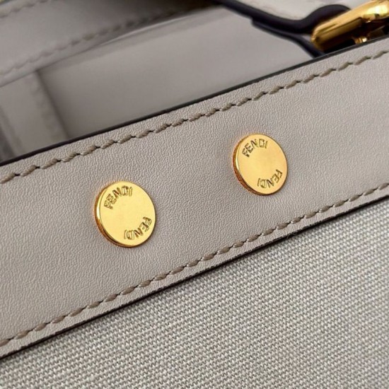 Replica Fendi Peekaboo-Tote Bag FF Gray