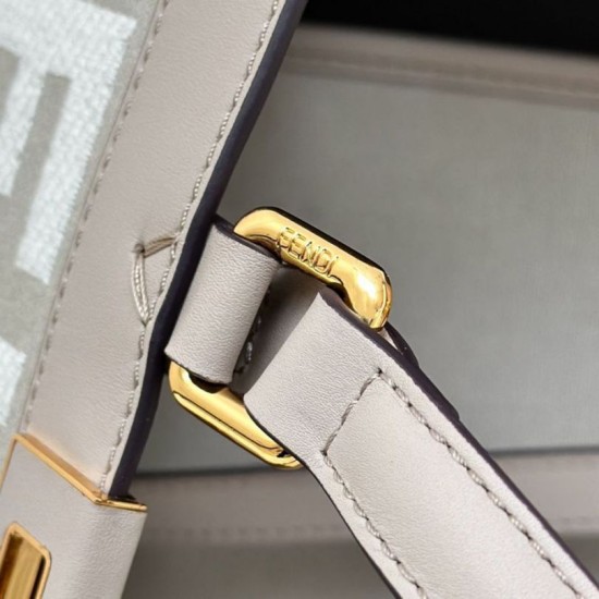 Replica Fendi Peekaboo-Tote Bag FF Gray