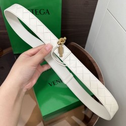 Best Replica BV Andiamo Intrecciato Nappa Belt 2cm Green/White/Coffee Knockoff