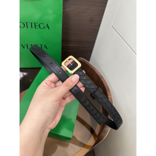 Best Replica BV Contour Intrecciato Small Woven Silk Belt Black Knockoff