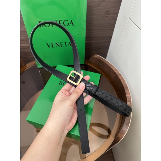 Best Replica BV Contour Intrecciato Small Woven Silk Belt Black Knockoff