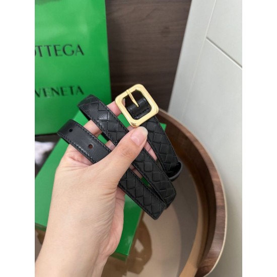 Best Replica BV Contour Intrecciato Small Woven Silk Belt Black Knockoff