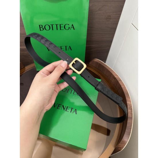 Best Replica BV Contour Intrecciato Small Woven Silk Belt Black Knockoff