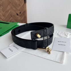 Best Replica BV Andiano Intreccio Large Check Fabric Belt Red Knockoff