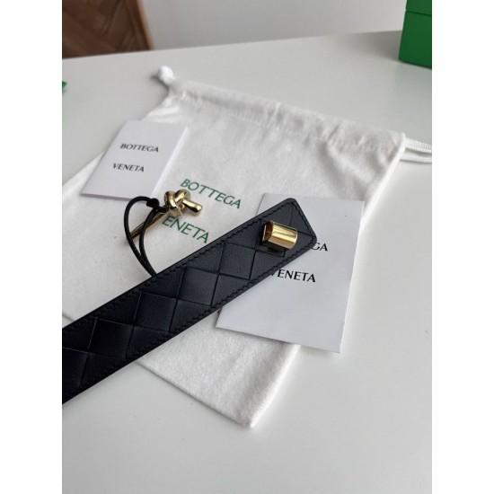 Best Replica BV Andiano Intreccio Large Check Fabric Belt Red Knockoff