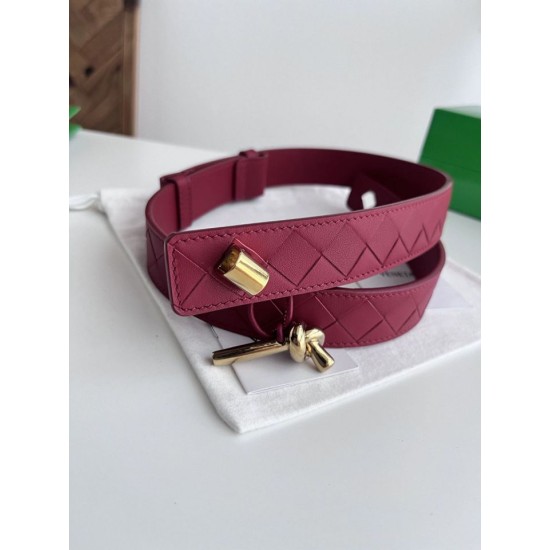 Best Replica BV Andiano Intreccio Large Check Fabric Belt Grey Knockoff