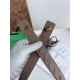 Best Replica BV Andiano Intreccio Large Check Fabric Belt White Knockoff