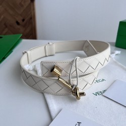 Best Replica BV Andiano Intreccio Large Check Fabric Belt Coffee Knockoff