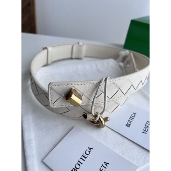 Best Replica BV Andiano Intreccio Large Check Fabric Belt Coffee Knockoff