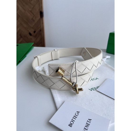 Best Replica BV Andiano Intreccio Large Check Fabric Belt Coffee Knockoff