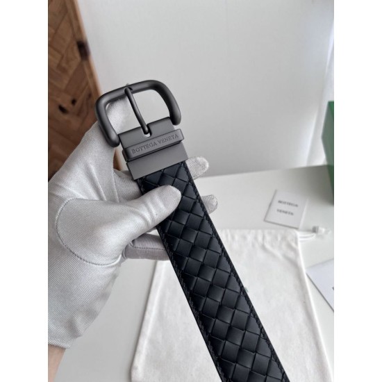 Best Replica Bottega Veneta Mens Reversible Intreccio Belt Black Knockoff