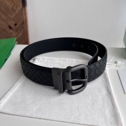 Best Replica Bottega Veneta Mens Reversible Intreccio Belt Black Knockoff