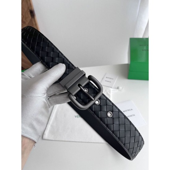 Best Replica Bottega Veneta Mens Reversible Intreccio Belt Black Knockoff