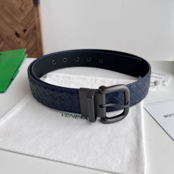 Best Replica Bottega Veneta Mens Reversible Intreccio Belt Blue Knockoff