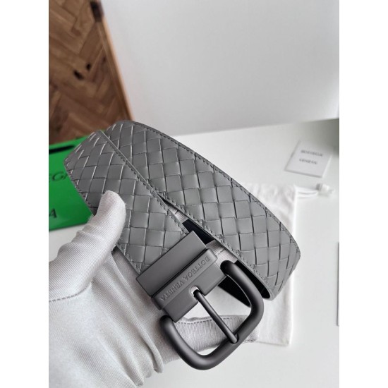 Best Replica Bottega Veneta Mens Reversible Belt Grey Knockoff