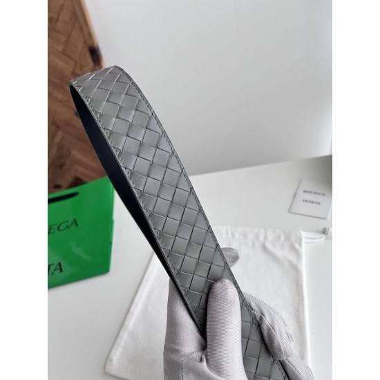 Best Replica Bottega Veneta Mens Reversible Belt Grey Knockoff