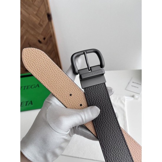 Best Replica BV Mens Reversible Leather Belt Black Knockoff