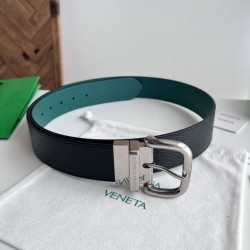 Best Replica BV Mens Reversible Leather Belt Black/Blue Knockoff