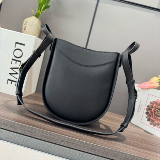 Best Replica Loewe Hammock Slice Crossbody Bag Black Knockoff