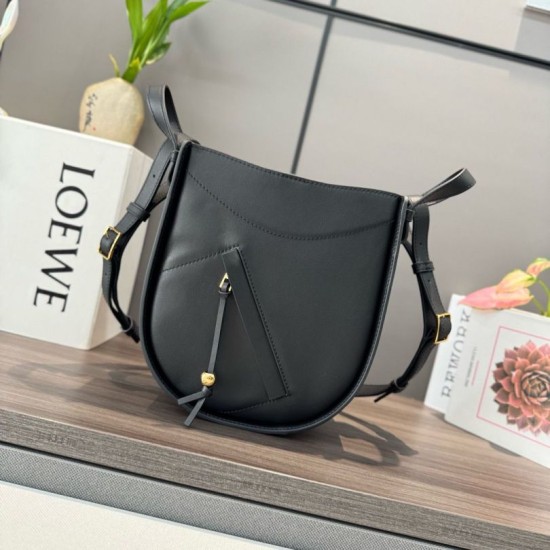 Best Replica Loewe Hammock Slice Crossbody Bag Black Knockoff