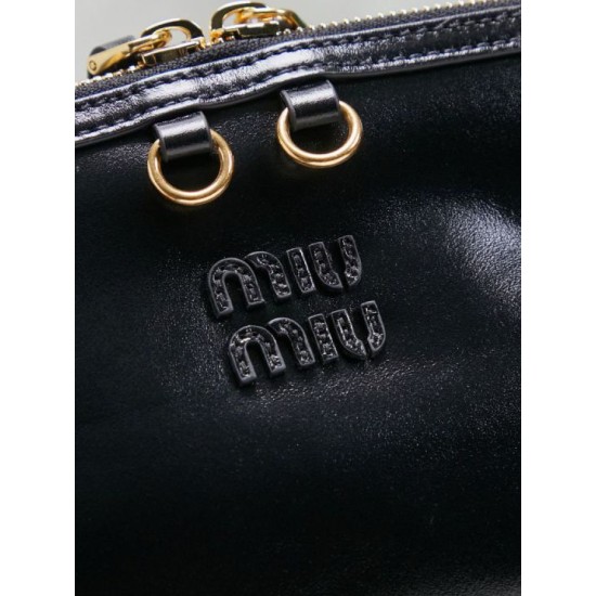 Best Replica Miu Miu Honey Caprice Shell Print Clutch Bag 5BF131 Black Knockoff