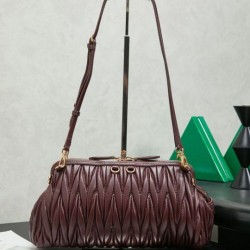 Best Replica Miu Miu Caprice Quilted Nappa Clutch Bag 5BF130 Burgundy Knockoff