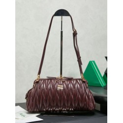 Best Replica Miu Miu Caprice Quilted Nappa Clutch Bag 5BF130 Burgundy Knockoff