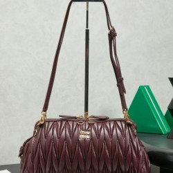 Best Replica Miu Miu Caprice Quilted Nappa Clutch Bag 5BF130 Burgundy Knockoff
