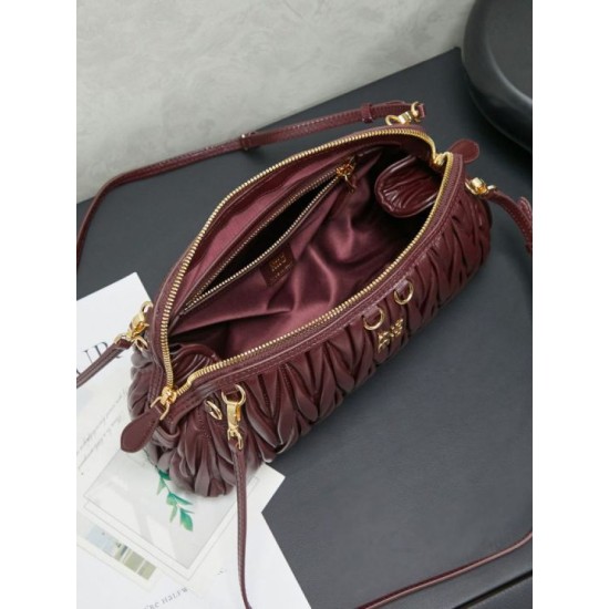 AAAAA Fake Miu Miu Caprice Quilted Nappa Clutch Bag 5BF130 Burgundy Dupe Best Replica Miu Miu Caprice Quilted Nappa Clutch Bag 5BF130 Burgundy Knockoff