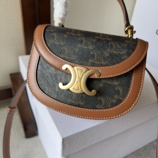 AAAAA Fake Celine Mini Besace Clea Triomphe Canvas Bag Calfskin Dupe Best Replica Celine Mini Besace Clea Triomphe Canvas Bag Calfskin Knockoff
