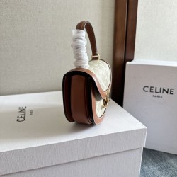 Best Replica Celine Mini Besace Clea Triomphe Canvas Bag Beige Calfskin Knockoff