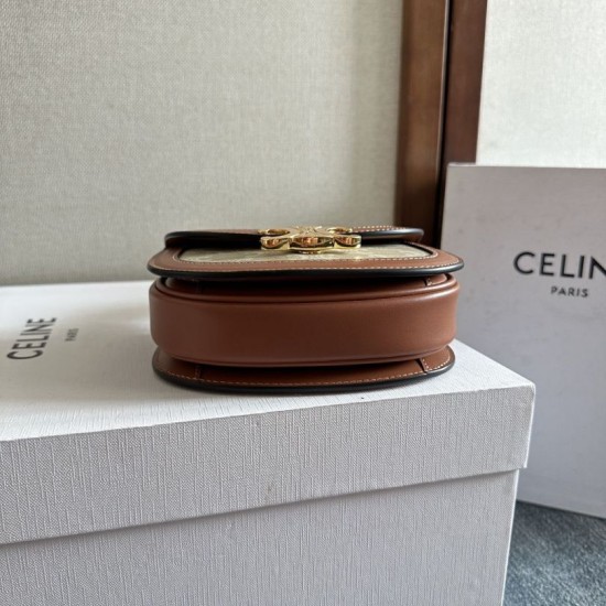 Best Replica Celine Mini Besace Clea Triomphe Canvas Bag Beige Calfskin Knockoff