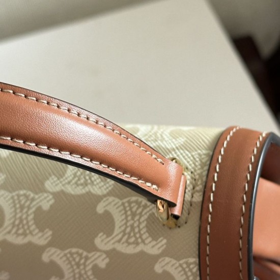 Best Replica Celine Mini Besace Clea Triomphe Canvas Bag Beige Calfskin Knockoff
