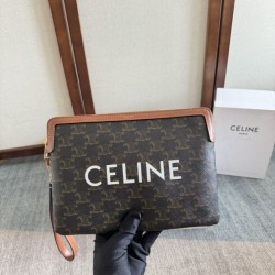 Best Replica Celine Small Clutch with Shoulder Strap Triomphe Canvas Knockoff