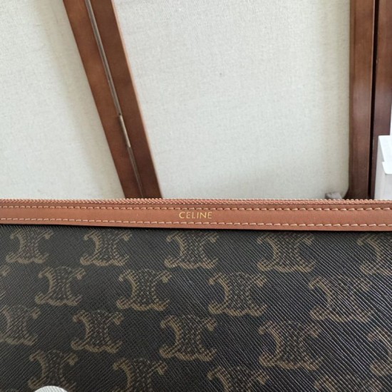 Best Replica Celine Small Clutch with Shoulder Strap Triomphe Canvas Knockoff