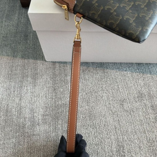 Best Replica Celine Small Clutch with Shoulder Strap Triomphe Canvas Knockoff