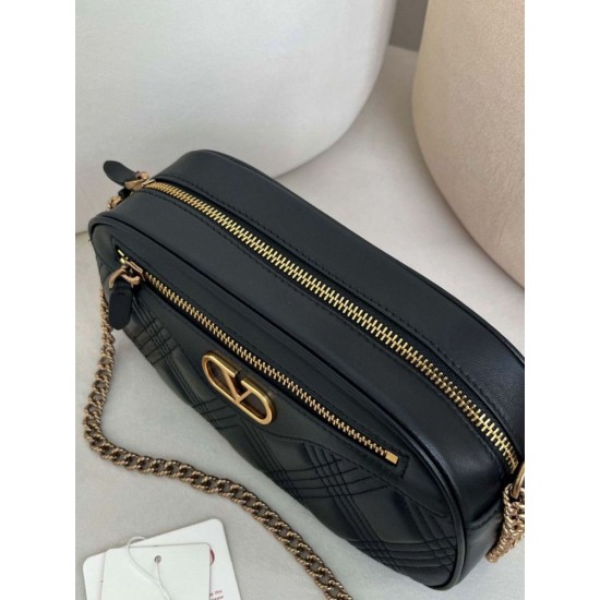 Best Replica Valentino Garavani Quiltie 67 Chain Handbag Black Lambskin Knockoff